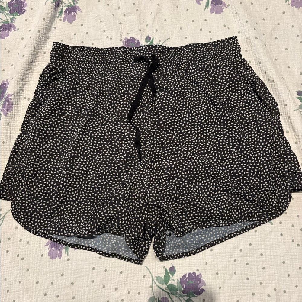 BuffBunny Black and White Athletic Shorts with Elastic Waistband